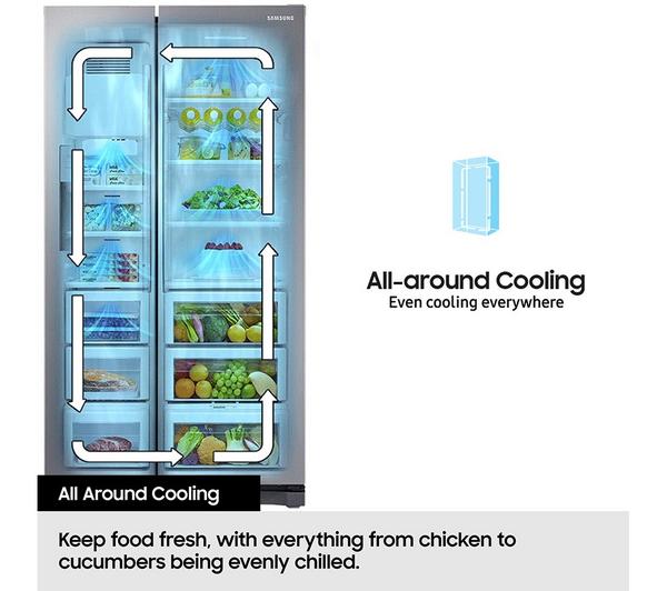 SAMSUNG Series 6 SpaceMax RS70F65KET American-Style Smart Fridge Freezer - Silver - Image 6