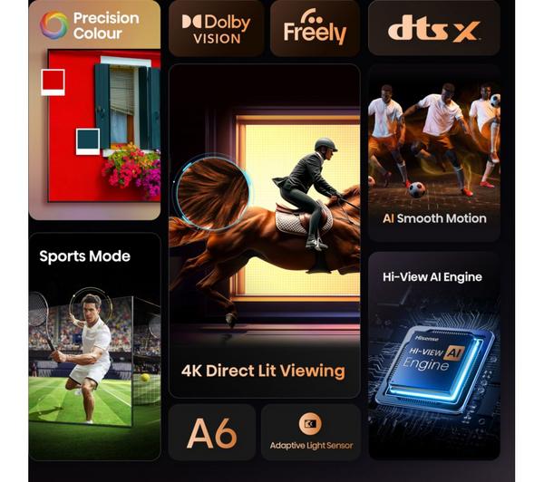 HISENSE A6Q 50" LED 4K HDR Smart TV with Freely - 50A6QTUK - Image 3