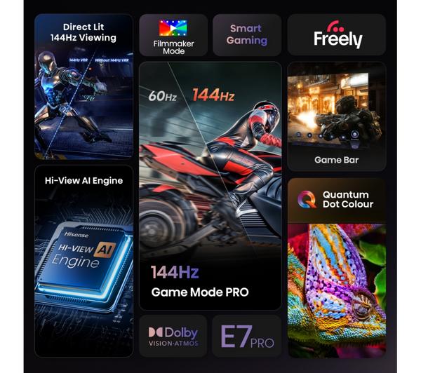 HISENSE E7Q PRO 50" QLED 4K HDR Smart TV with Freely - 50E7QTUK PRO - Image 4