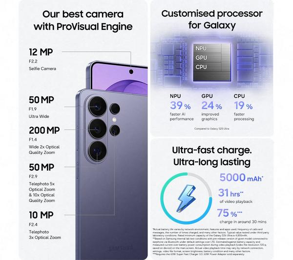 SAMSUNG Galaxy S26 Ultra - 256 GB, Cobalt Violet - Image 4