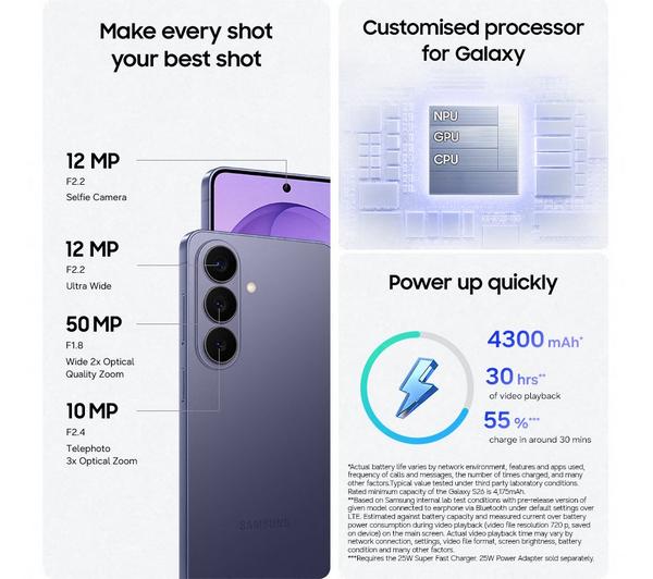 SAMSUNG Galaxy S26 - 256 GB, Cobalt Violet - Image 4