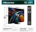 HISENSE 75UR9STUK 75" Smart 4K Ultra HD HDR RGB Mini LED TV - Image 2