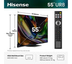 HISENSE UR8S 55" RGB Mini LED 4K 180Hz Smart AI TV with Freely - 55UR8STUK - Image 2