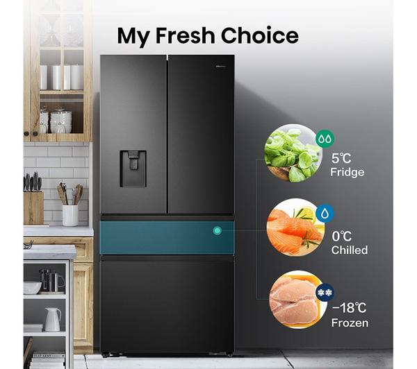 HISENSE PureFlat RF540N4WFE Fridge Freezer - Black Stainless Steel - Image 4