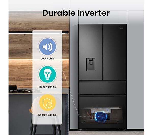 HISENSE PureFlat RF540N4WFE Fridge Freezer - Black Stainless Steel - Image 8