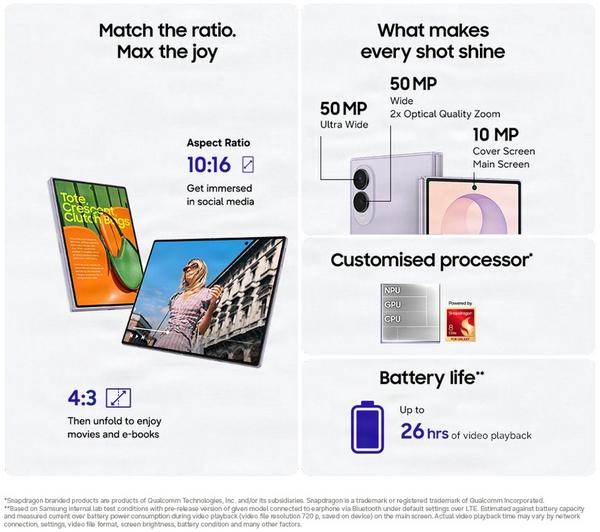 SAMSUNG Galaxy Z Fold8 - 512 GB, Lavender - Image 3